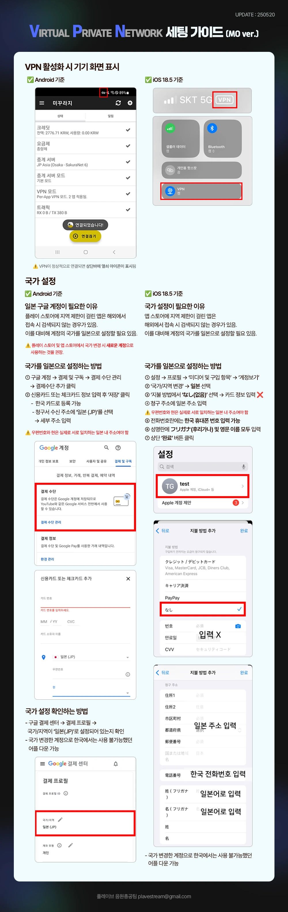 VPN(Virtual Private Network) Settings Guide