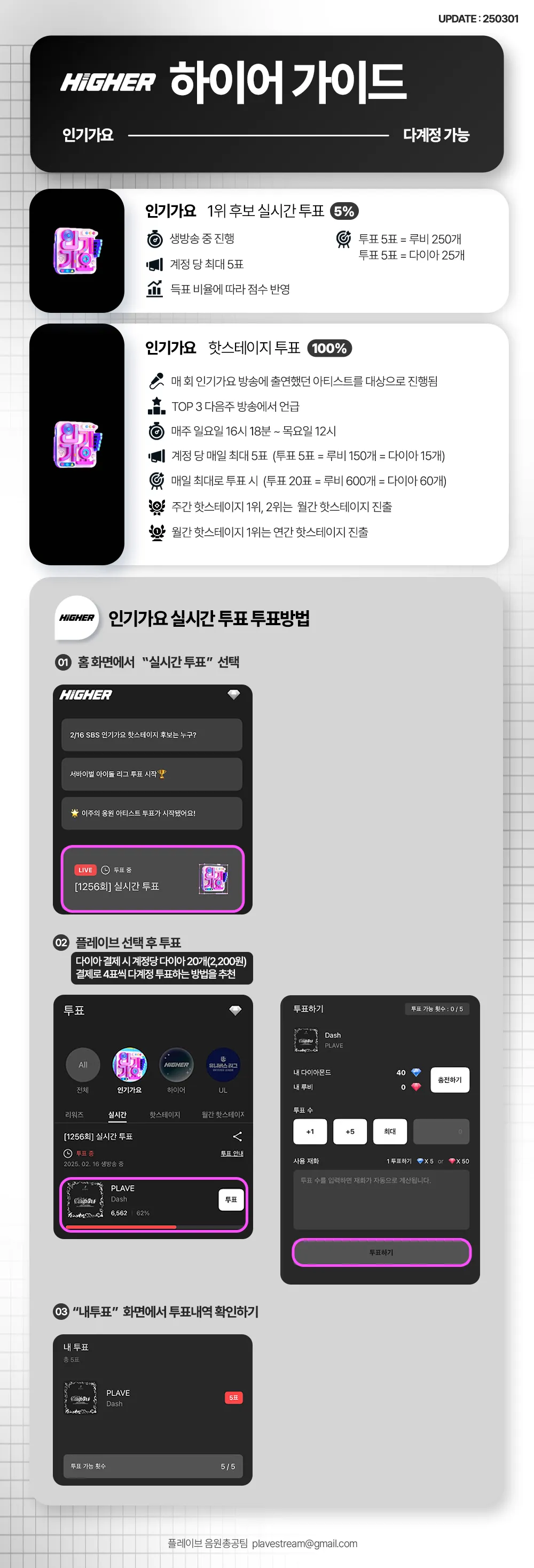 하이어 음악방송 가이드
